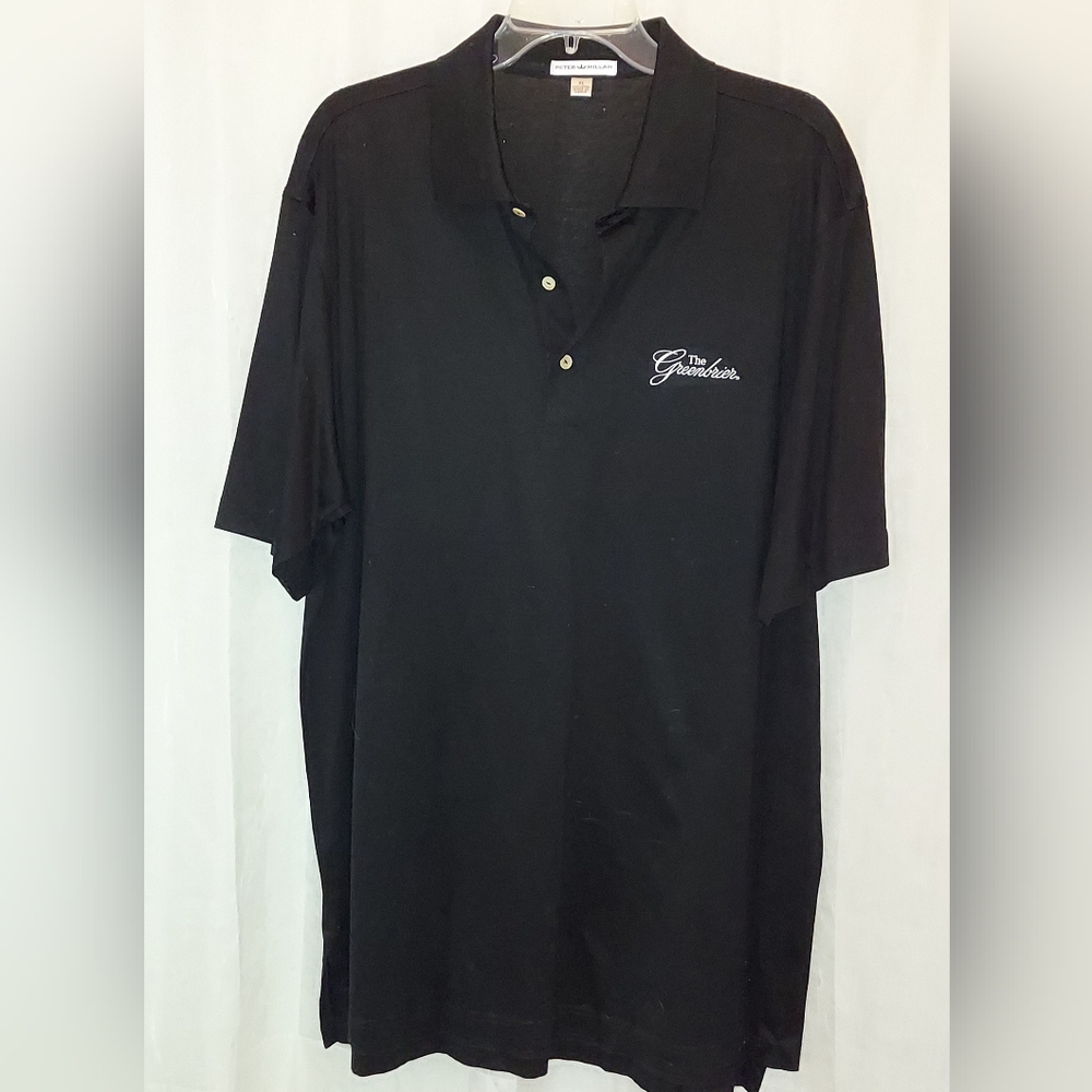 Peter Millar Mens black polo shirt The Greenbriar sz XL
